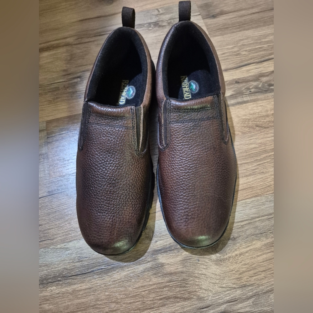 MEN'S Brown Leather Slip-On Shoes. Never Worn!